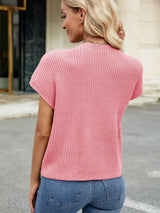 Round Neck Short Sleeve Sweater