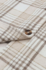 Plaid Removable Hood Button Up Shacket