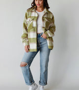 Pocketed Plaid Collared Neck Shacket